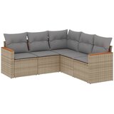 5-dijelni set vrtnih sofa s jastucima bež od poliratana | shoptok.hr