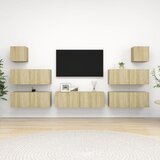 vidaXL 7-dijelni set TV ormarića boja hrasta sonome od iverice Cijene