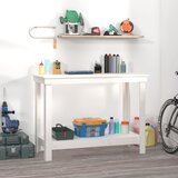 vidaXL Delovna miza bela 110x50x80 cm trdna borovina Cene