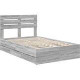  Krevetna konstrukcija Siva Sonoma 120 x 190 cm Inženjersko Drvo 196 x 123 x 100 cm | Shoptok.si