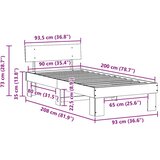  Krevetna konstrukcija s uzglavljem Vosak smeđa 90 x 200 cm | shoptok.hr