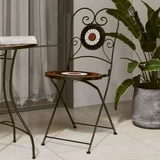vidaXL Bistro stoli zložljivi 2 kosa terakota in bela keramika