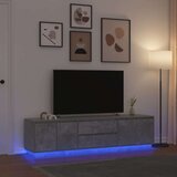 vidaXL TV omarica z LED lučmi betonsko siva 193,5x41x50 cm | Shoptok.si
