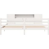 vidaXL Krevet s regalom z knjige bez madraca bijeli 180x200cm borovina | shoptok.hr