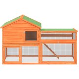  Kavez za zečeve smeđi 185,5x60,5x109,5 cm od masivne borovine | shoptok.hr