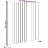 Zidno uzglavlje crni 108x3x110 cm od masivne borovine | shoptok.hr