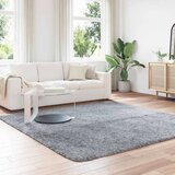 vidaXL Košata preproga srebrno siva 240x240 cm poliester | Shoptok.si