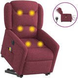 vidaXL Električni masažni naslonjač na podizanje od tkanine boja vina | shoptok.hr