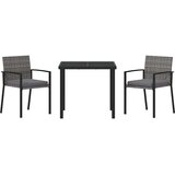  Vrtni set za objed 3 pcs Siva Čelik s prahom premazan | Eponuda.com