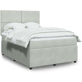 vidaXL Box spring postelja z vzmetnico svetlo siv 140x190 cm žamet | Shoptok.si