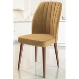 Hanah home set trpezarijskih stolica Etra 8 kom, kapućino tkanina Jerry, drvene noge boje oraha | Eponuda.com
