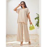 Resti Women's set with short sleeves, decorative flower, and wide pants | shoptok.hr