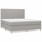 Maison Chic Box spring postelja - Vzmetna postelja z vzmetnico svetlo siva 180x200 cm blago SL19392, (21894239) | Shoptok.si