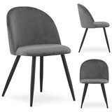  Set 2 BELLO stolice - tamno sivi baršun / crne noge | shoptok.hr