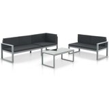  3-dijelna vrtna garnitura s jastucima aluminijska crna | shoptok.hr