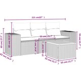  4-dijelni set vrtnih sofa od poliratana s jastucima crni | shoptok.hr