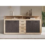 MID.YOU ŠIROKA KOMODA, antracit, barve hrasta | Shoptok.si