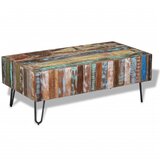 vidaXL Klubska mizica iz trdnega predelanega lesa 100x50x38 cm | Shoptok.si