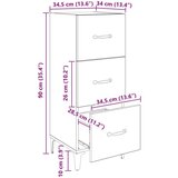 vidaXL Strani šal Star les 34,5 x 34 x 90 cm Konstruiran les | Shoptok.si