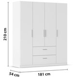home24 OMARA S KLASIČNIMI VRATI, bela | Shoptok.si