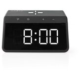 Nedis WCACQ30BK - Budilnik sa LCD ekranom i bežičnim punjačem 15W/5V, crna | Eponuda.com