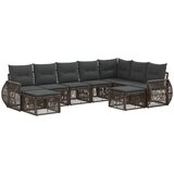 vidaXL Vrtna sedežna garnitura 9 pcs Siva poli ratan, (5000272689) | Shoptok.si