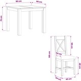  Blagovaonski set 3 kom. Siva Čvrsto Hrastovo Drvo | shoptok.hr