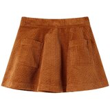 vidaXL Dječja suknja s džepovima od samta boja konjaka 104 | shoptok.hr