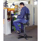 meychair Vrtljiv delovni stol s PU-peno, z oporo za noge, s talnimi drsniki in oporo za noge | Shoptok.si