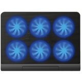 Podloga za hlađenje za laptop, 6 ventilatora, 2x USB, crna | Eponuda.com