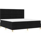  LED Box Spring Krevet s uzglavljem Crna 200 x 200 cm tkanina | shoptok.hr