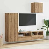 TV zidne jedinice 4 pcs Umjetnički hrast Konstruirano drvo | shoptok.hr