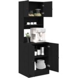 vidaXL Kuhinjska omara Črna bukovina 60x50x180 cm Inženirski les | Shoptok.si