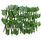 vidaXL Proširiva rešetka od lažnog lišća grožđa zelena 180x20 cm u