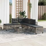  3-dijelni set kutne vrtnih sofa s jastucima sivi od poliratana | shoptok.hr