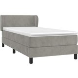 Box spring krevet s madracem svjetlosivi 100x200 cm baršunasti | shoptok.hr