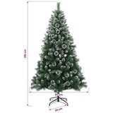  Umjetno božićno drvce s kuglicama 120 cm 150 LED lampica - 120 cm s LED žaruljama i bijelim kuglicama | shoptok.hr