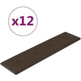  Zidne ploče od umjetne kože 12 kom smeđe 60 x 15 cm 1 08 m² | shoptok.hr