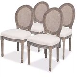  Jedilni stoli 4 kosi krem blago | Shoptok.si
