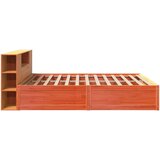 vidaXL Posteljni okvir brez vzmetnice vošč. rjav 200x200 cm borovina | Shoptok.si