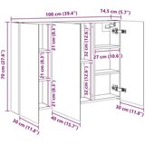  Kopalniška ogledalna omara Sonoma hrast 100 x 14,5 x 70 cm, (5000233355) | Shoptok.si