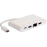 E-green Adapter USB 3.1 tip C (M) - HDMI + USB3.0 + RJ45 + tip C (F) beli Cene