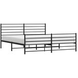  Metalni okvir kreveta uzglavlje i podnožje crni 193x203 cm | Eponuda.com
