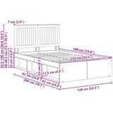  Okvir za krevet s uzglavljem Betonska siva 135 x 190 cm | shoptok.hr