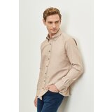 AC&Co / Altınyıldız Classics Men's Mink Buttoned Collar Tailored Slim Fit Oxford Shirt Cene