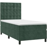 vidaXL Box spring krevet s madracem tamnozeleni 100x200 cm baršunasti | shoptok.hr