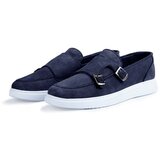 Ducavelli Airy Genuine Leather & Suede Men's Casual Shoes, Suede Loafers, Summer Shoes Navy Blue. Cene