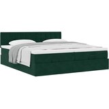  Okvir kreveta s madracima tamnozeleni 200x200cm baršunasti | shoptok.hr
