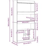 Visoka komoda siva boja betona 92x33x180 cm konstruirano drvo | shoptok.hr