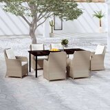  7-dijelni vrtni blagovaonski set smeđi | shoptok.hr